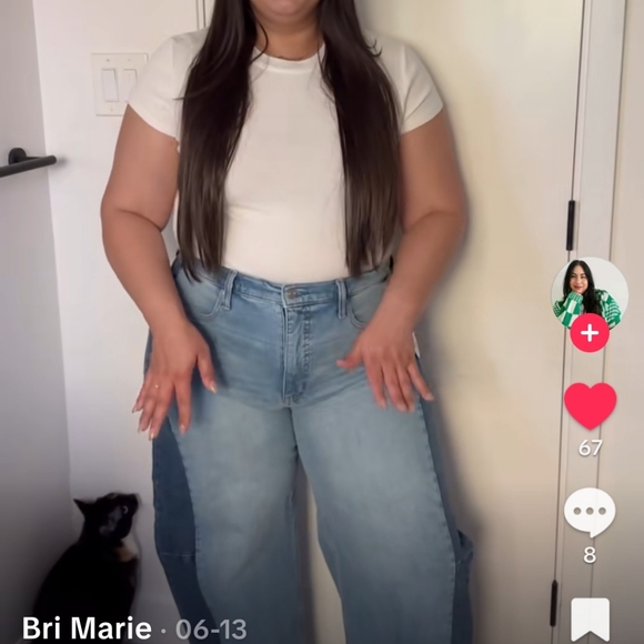 Scoop NYC Light and Dark Blue Flare Jeans - Picture 12 of 13